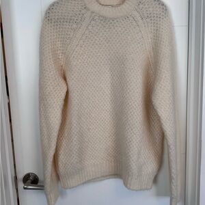 Sandro Off-White Textured Crew Neck Sweater